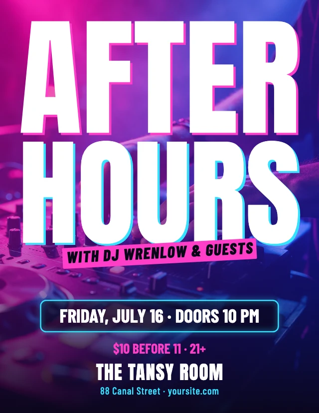 DJ night party flyer template