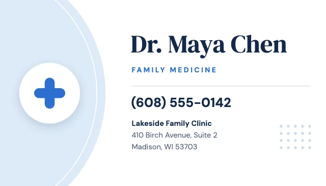 Doctor business card template