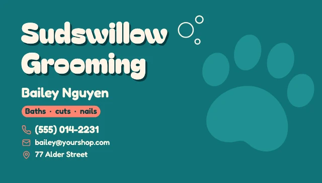 Dog groomer business card template