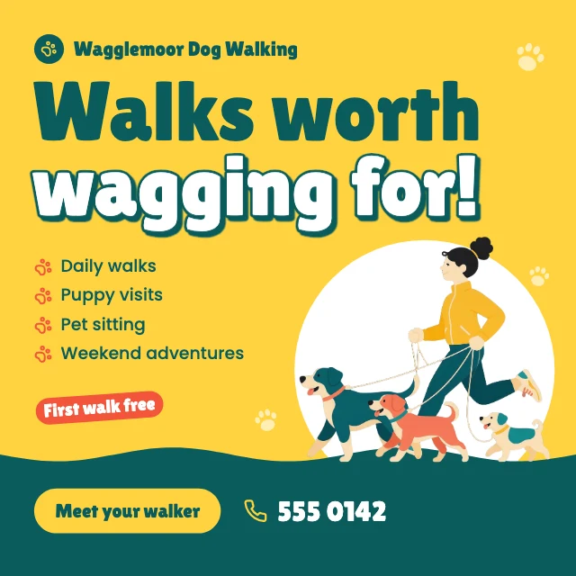 Dog walking services Instagram post template