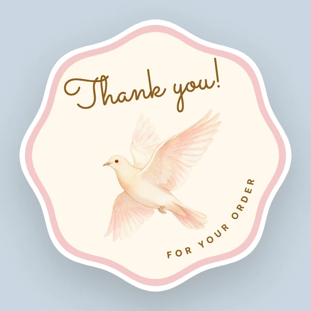 Dove thank-you sticker template