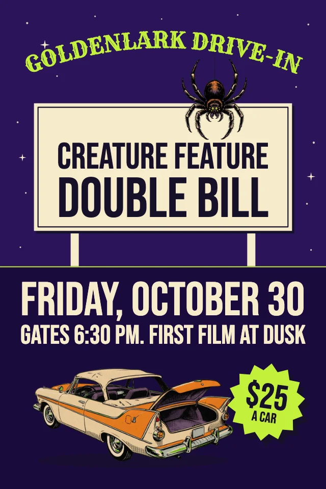 Drive-in double feature poster template