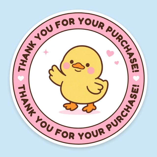 Duck thank-you sticker template