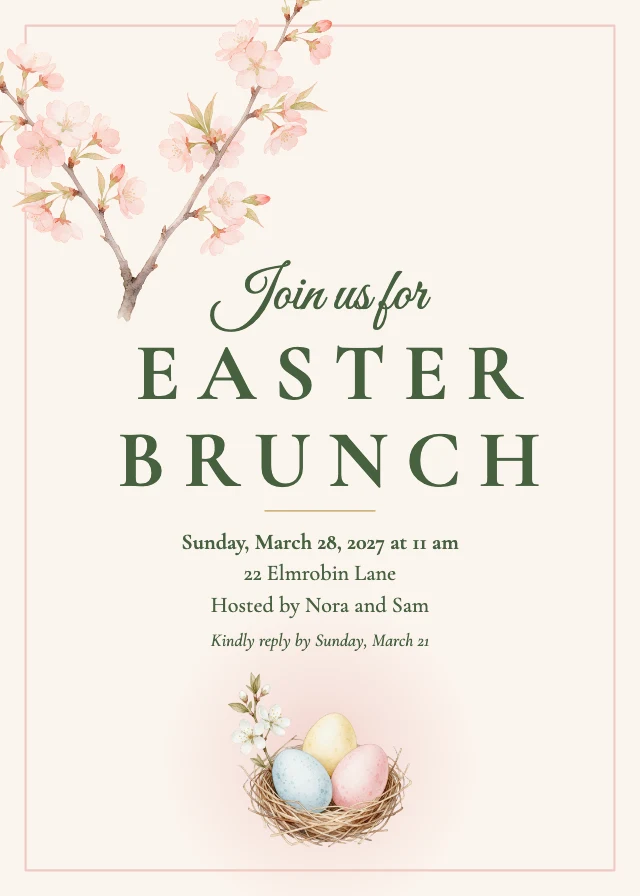 Easter brunch invitation template