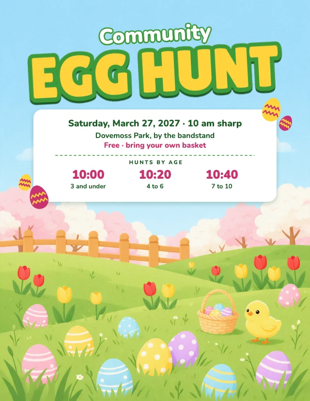 Easter egg hunt flyer template
