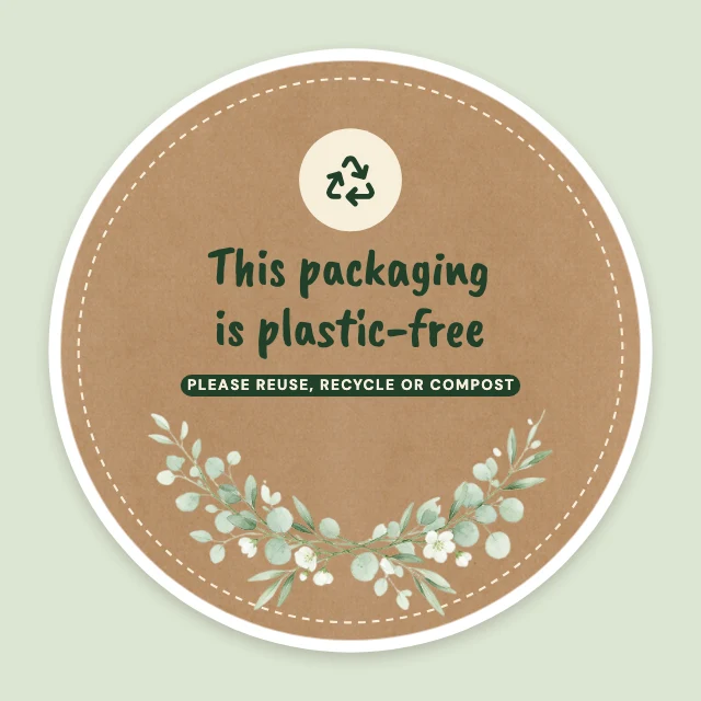 Eco-friendly packaging sticker template