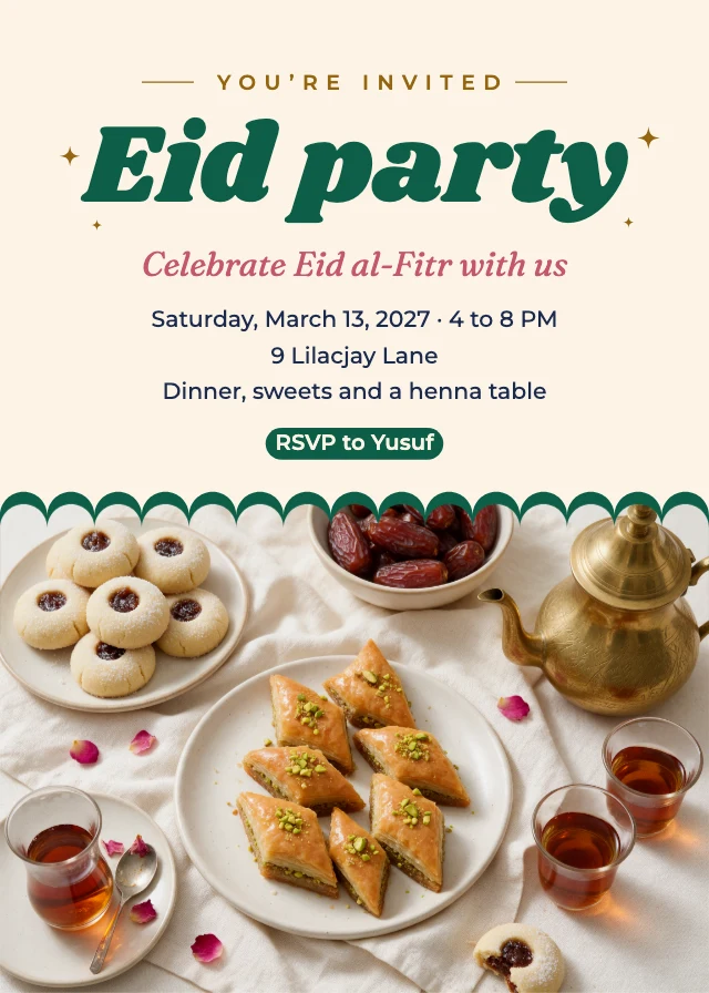 Eid party invitation template