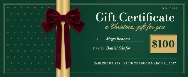 Christmas gift certificate template