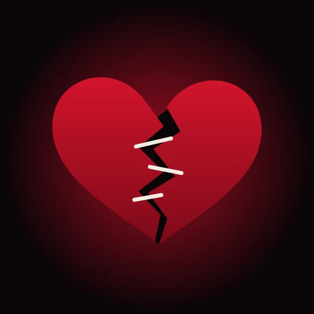 Emo broken heart profile picture template