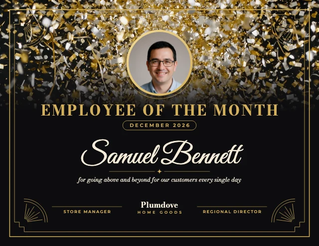 Employee of the month award template