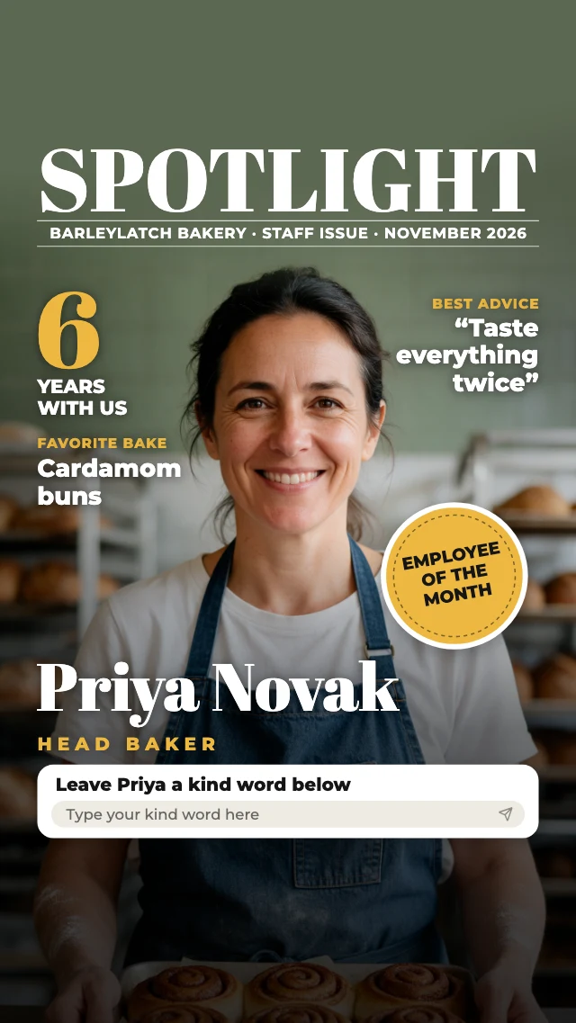 Employee spotlight story template