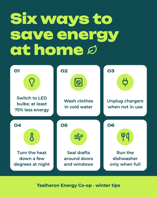 Energy saving tips infographic template