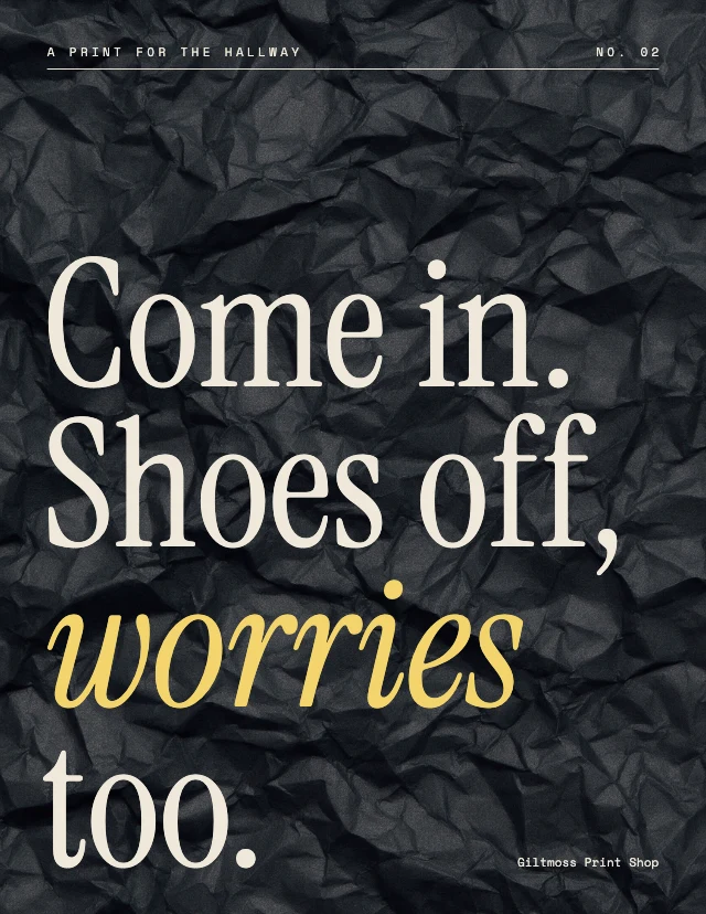 Entryway welcome quote poster template