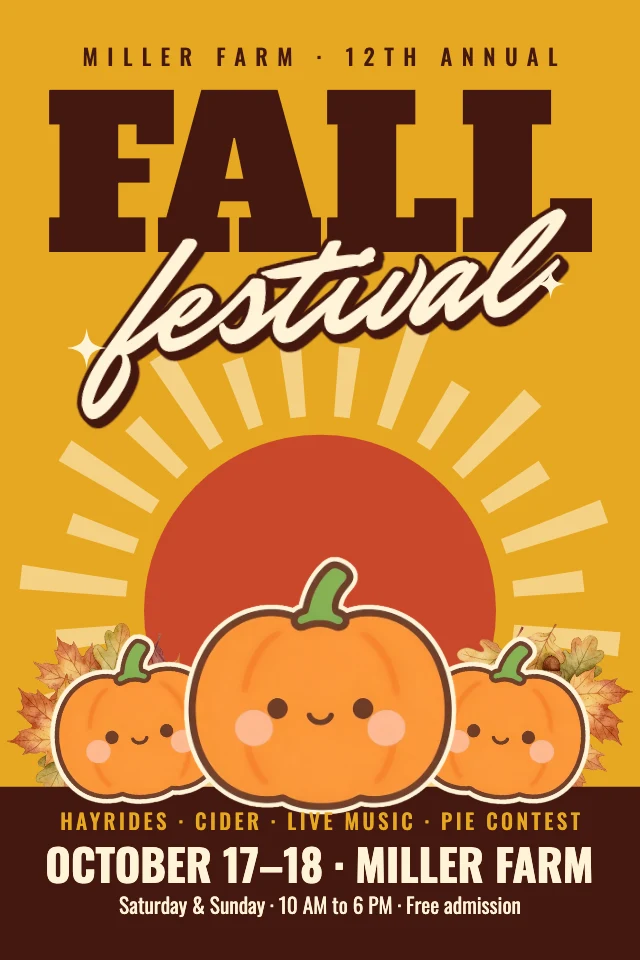 Fall festival poster template
