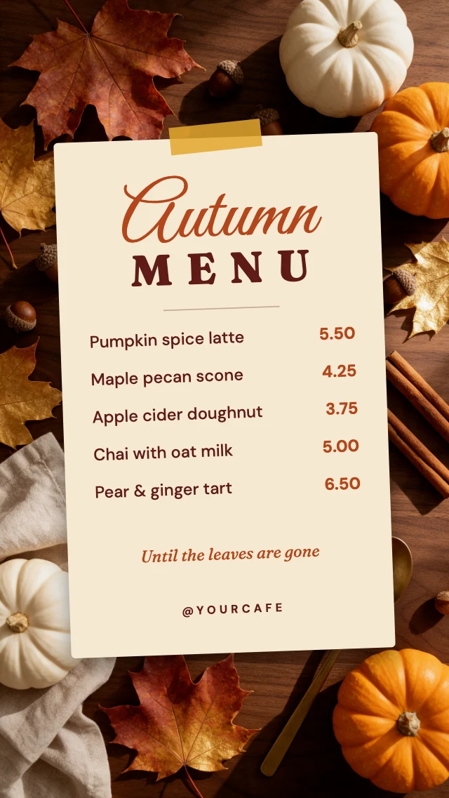 Fall menu story template