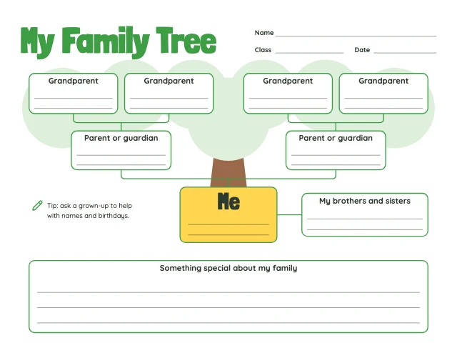 Family tree for school project template