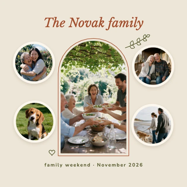 Family photo collage template