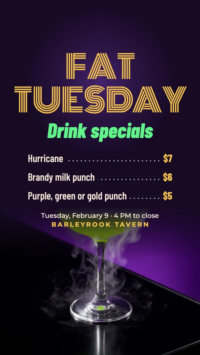 Fat Tuesday drink specials template