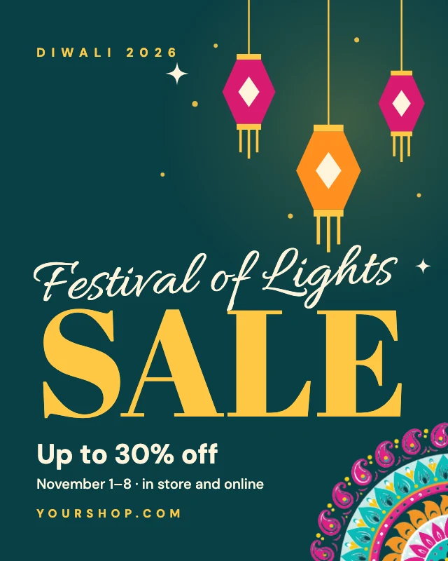 Festival of Lights sale post template
