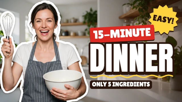 15-minute dinner YouTube thumbnail template