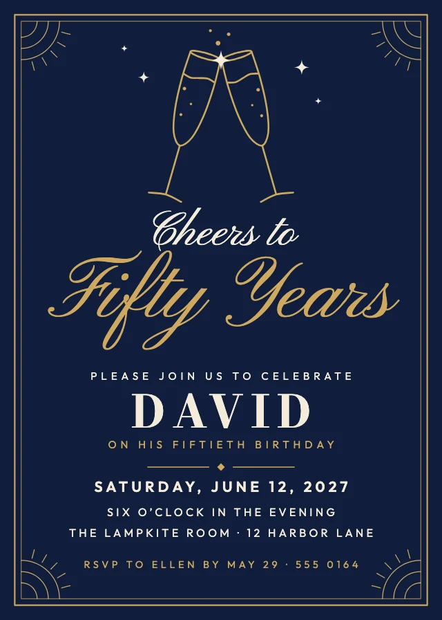 50th birthday invitation template