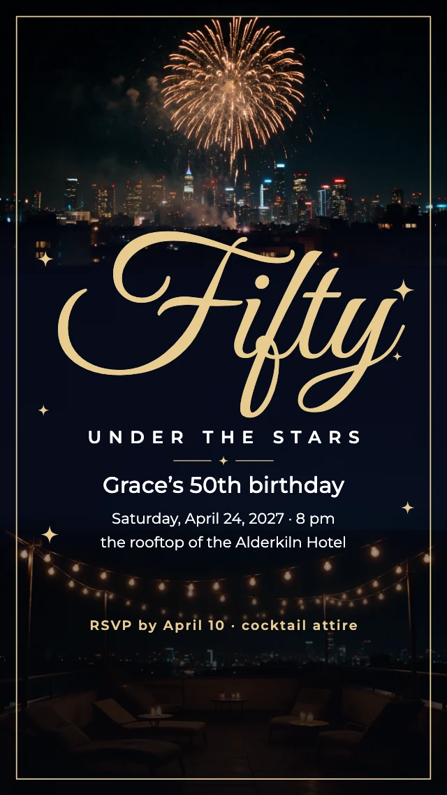 50th birthday party story template