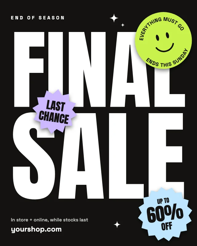 Final sale sticker post template