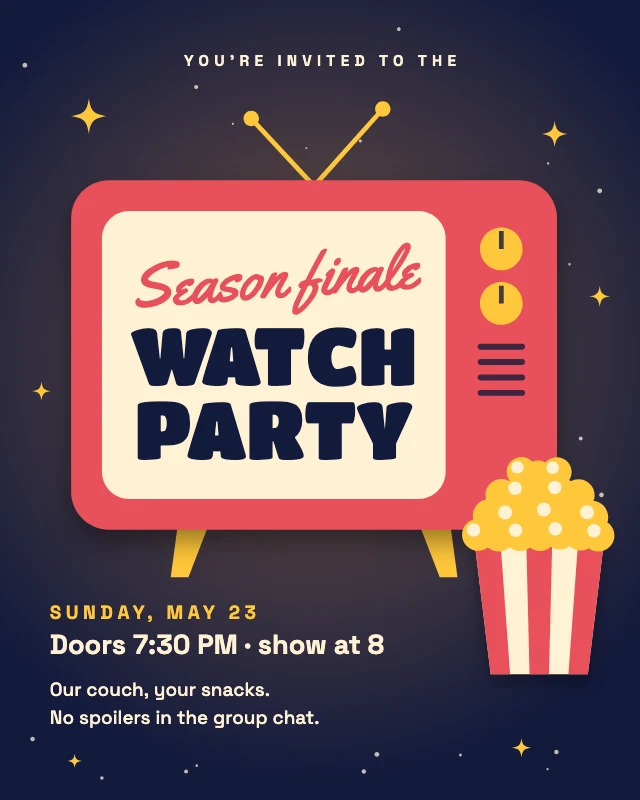 Season finale watch party template