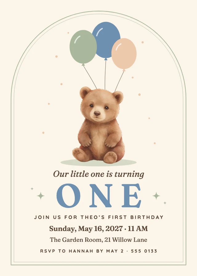 First birthday invitation template