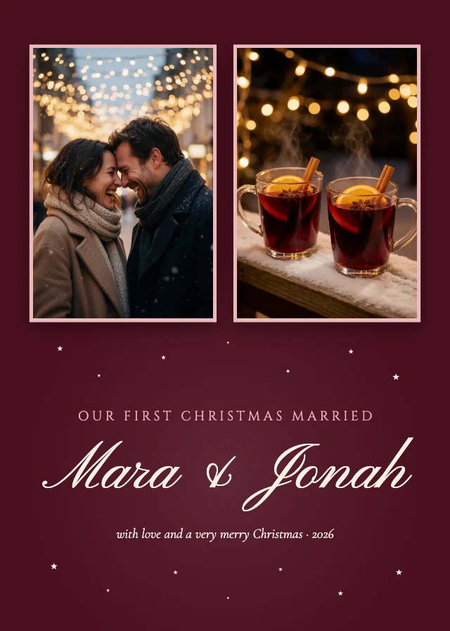 First Christmas married card template