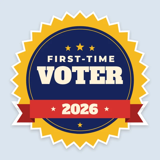 First-time voter seal sticker template