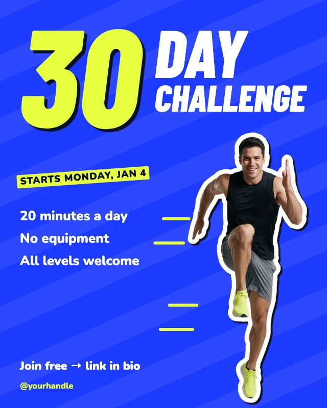 Fitness challenge post template