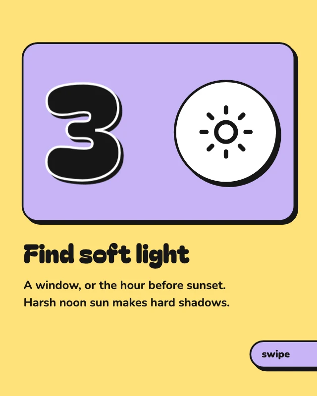 Phone photography tips carousel template, page 4 of 6