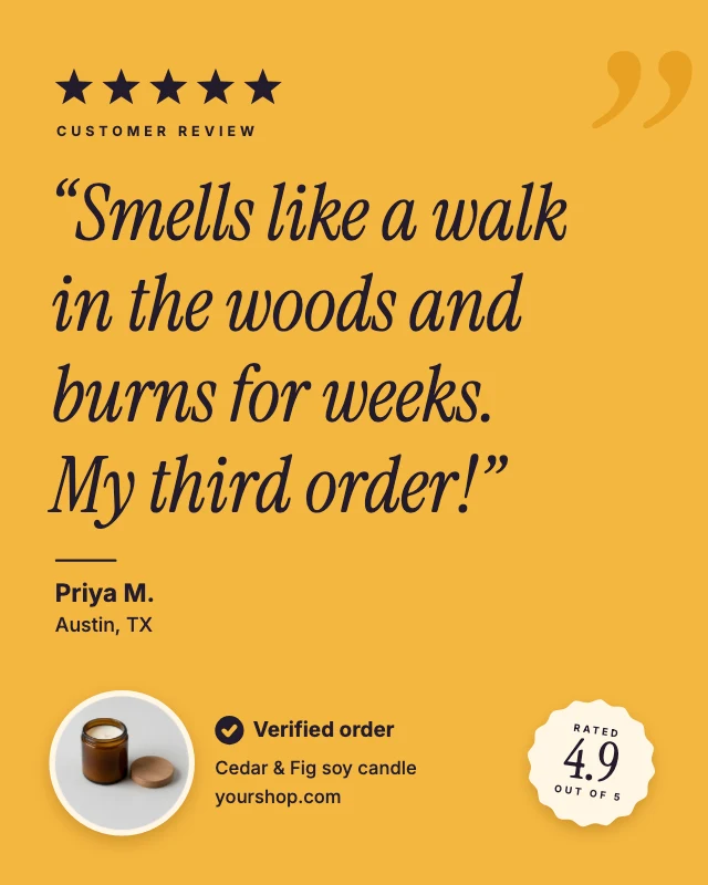 Five-star customer review post template