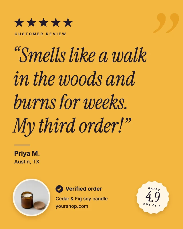 Five-star customer review post template