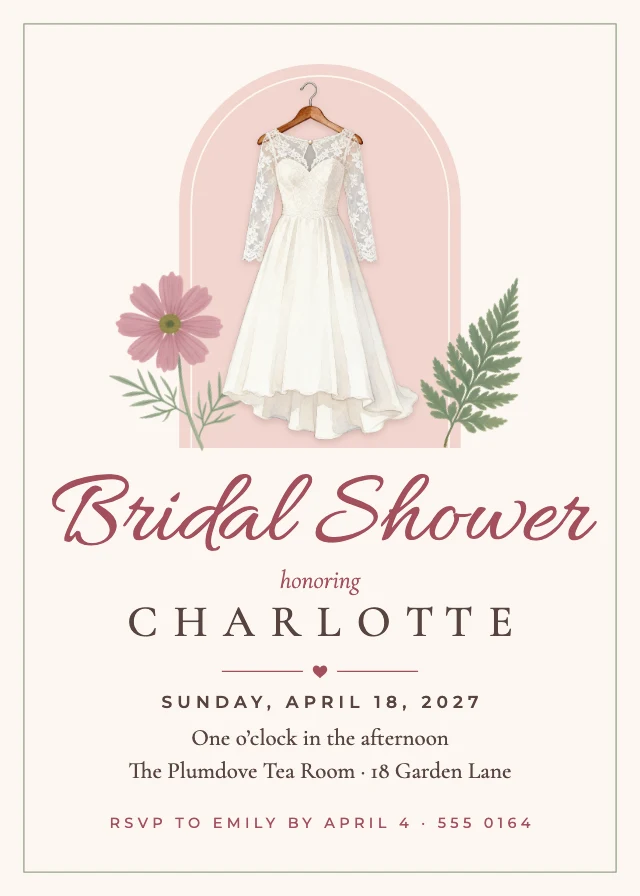 Floral bridal shower invitation template