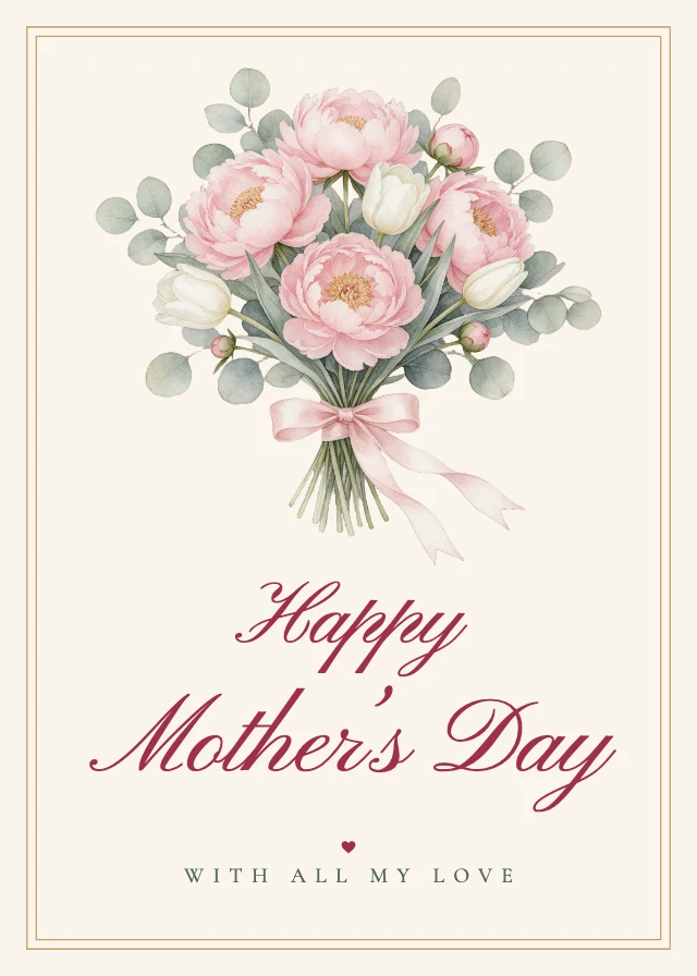 Floral Mother's Day card template