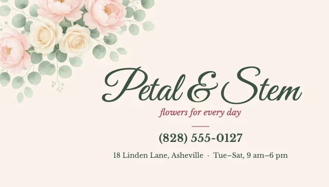 Florist business card template