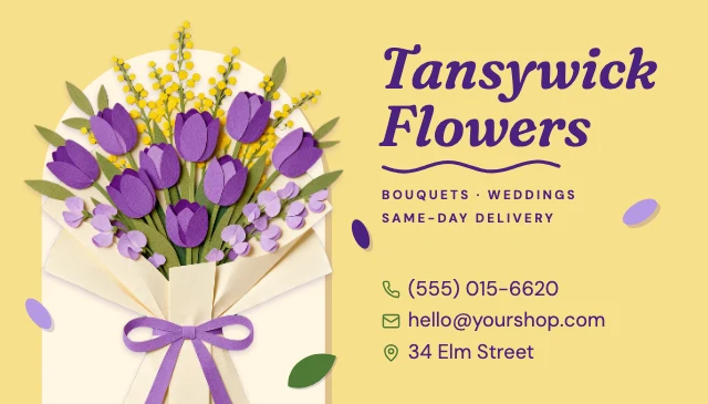 Flower shop business card template