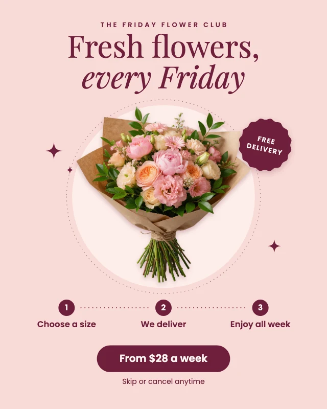 Flower subscription post template