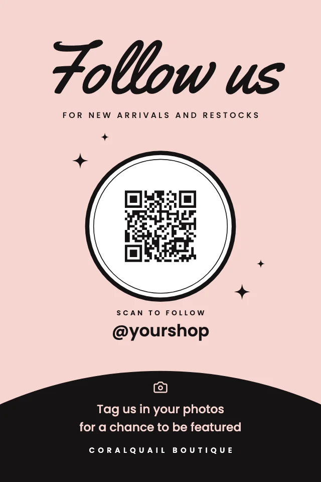 Follow us QR code sign template