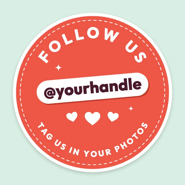 Follow us sticker template