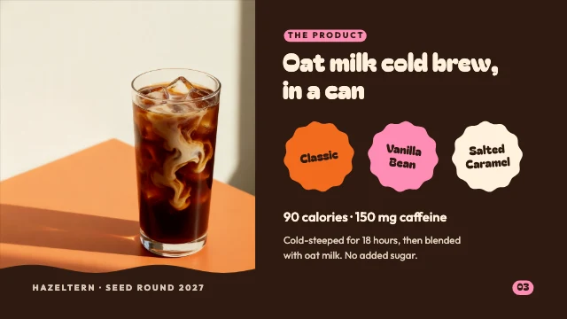 Food and beverage pitch deck template, page 3 of 8
