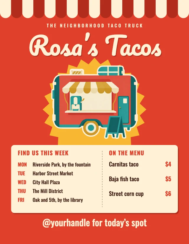 Food truck flyer template
