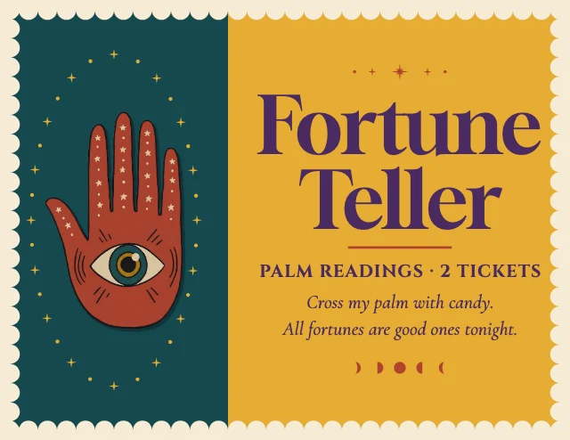 Fortune teller booth sign template