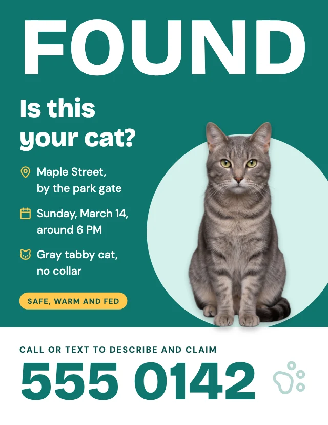 Found pet poster template