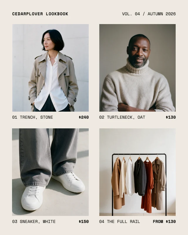 Four photo lookbook grid post template