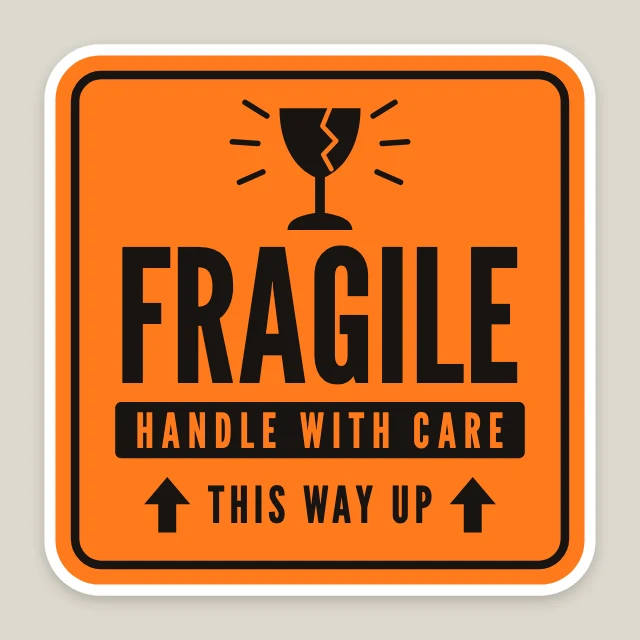 Fragile handle with care sticker template