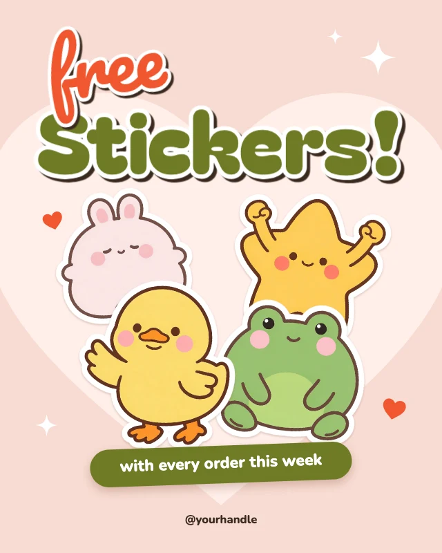 Free stickers shop promo template