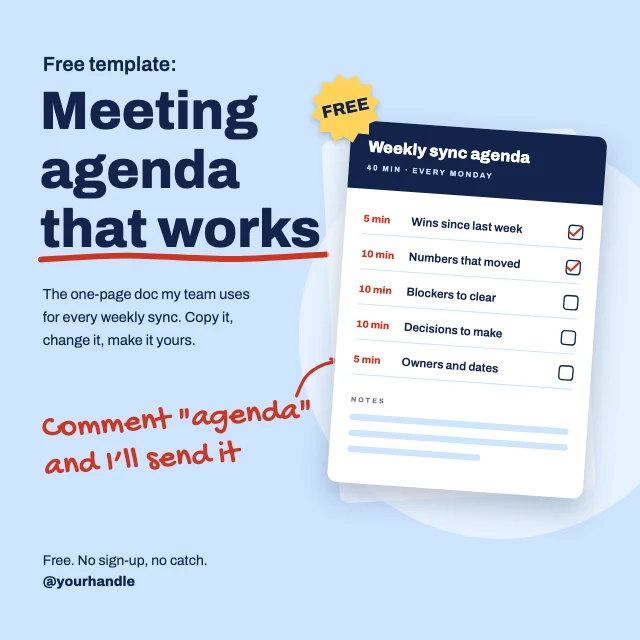 Free template LinkedIn post template